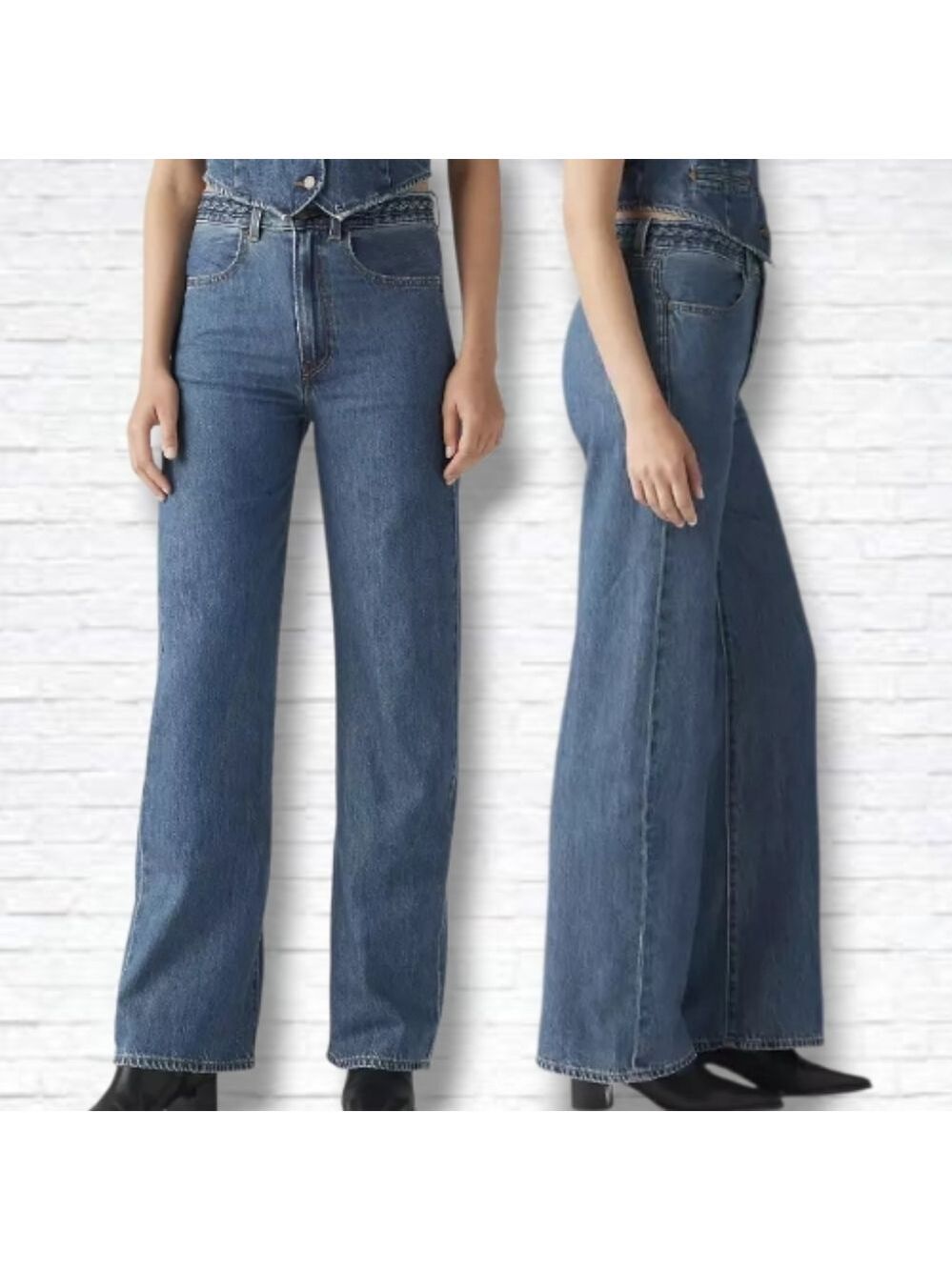 Levi's Ribcage Wide Leg Braided Women's Jeans Size 29 X 32 L NWT